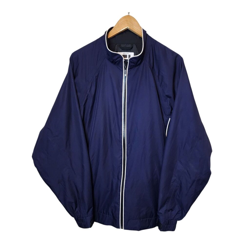 FootJoy DryJoys Tour Collection Golf Jacket Mens Large Blue Full Zip Rain Coat